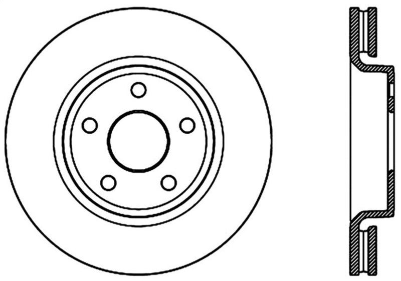 StopTech Rotor de frein avant gauche sport rainuré 11-17Jeep Grand Cherokee (sauf SRT8)